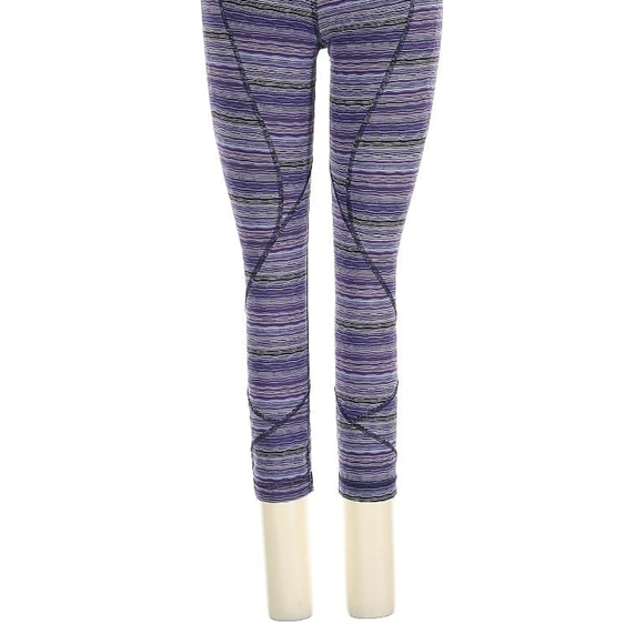 Lululemon Athletica Space Dye Twist Ultra Violet Crop Leggings Athlesuire Sz 4 - Picture 2 of 4